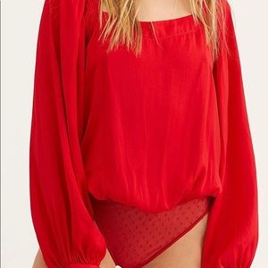 Red Free People Dream of you Bodysuit